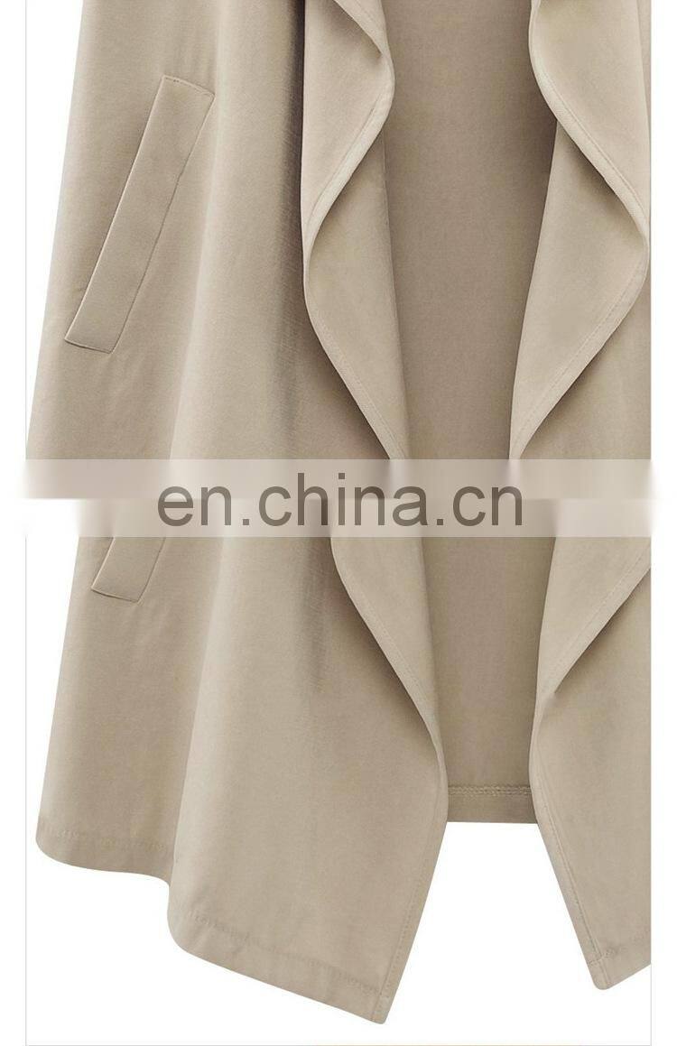 autumn 2017 collection fashion khaki irregular design thin coat classic wonem's coat