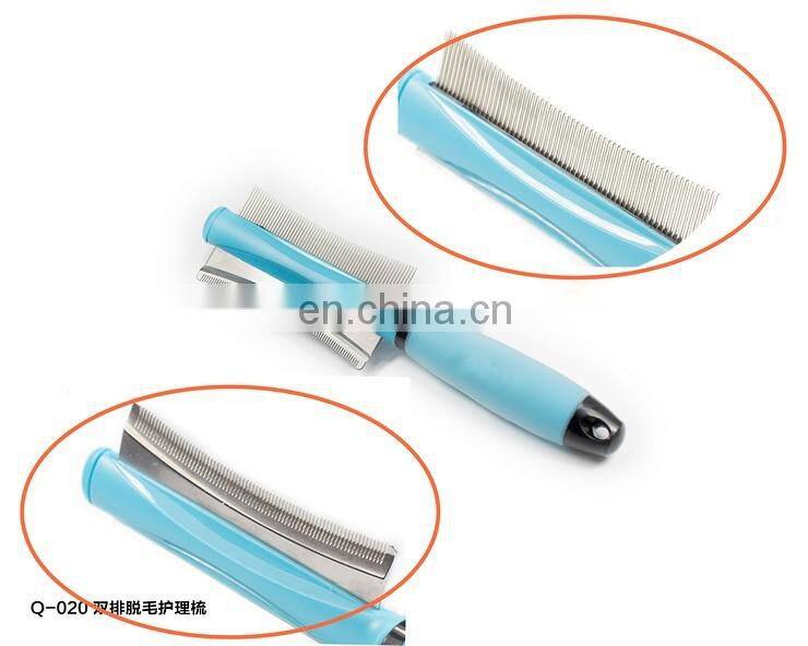 Stainless Steel Double Side Dog Cat Comb Rake Pet Hair Grooming Brush Fur Shedding Cleaning Tool