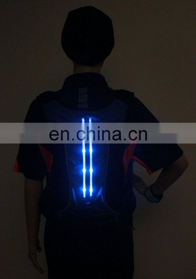 New Arrival LED Flashing Canvas Backpack flashing backpack flashing strips for school bags
