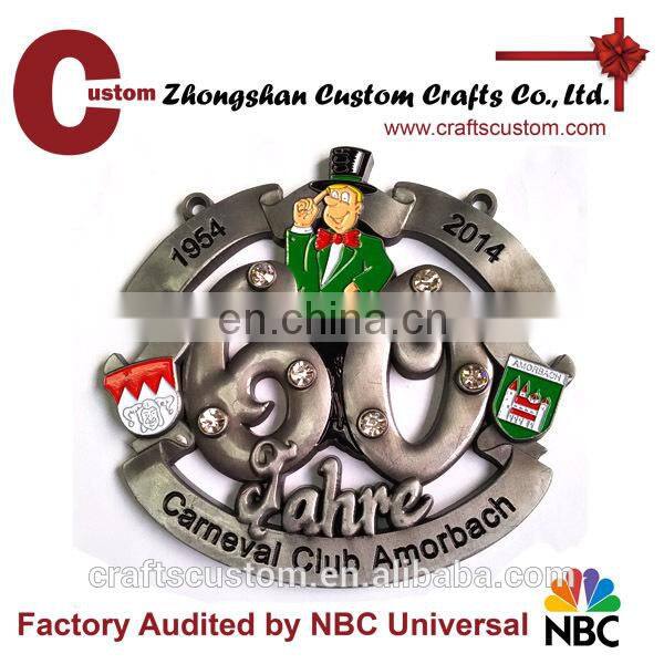 factory custom Running Santa Christmas medal