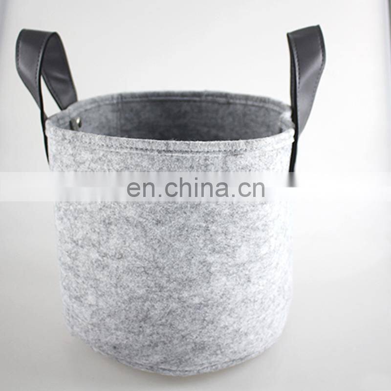 5 Pack 15 Gallons Heavy Duty Thickened Nonwoven Fabric Pots Grow Bags with Strap Handles Tan