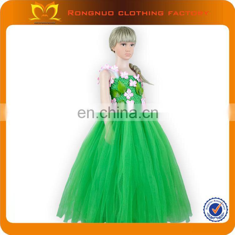 Kids Flower Dress puffy long flower girl dress sweet baby fluffy party tutu dress for