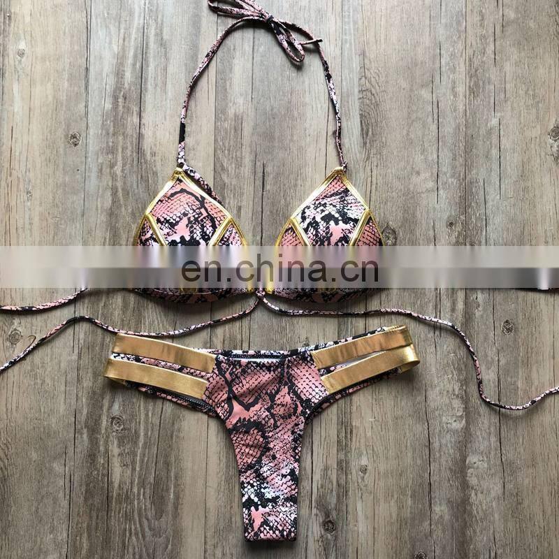 2019 New Bikinis Set Women Swimwear Push Up Pad Bikinis Bronzing Solid Swimsuit Strapless Women Beachwear Bathing Suits