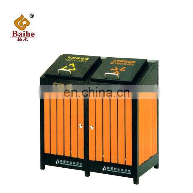 New design wooden outdoor waste bin for sale