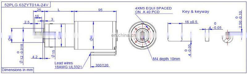 52PLG.63ZYT01 SERIES dc planetary gear motor 12v 24v rated torque upto 25Nm