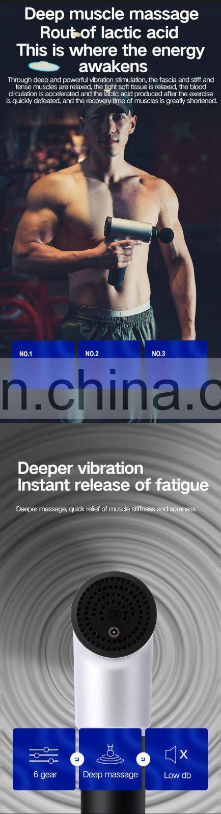 Rechargeable battery cordless deep muscle tissue sports vibration mini massage gun / Fascia gun