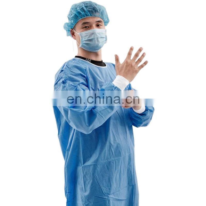 EN 13795 Isolation Gowns Medical Disposable Hospital Patient Blouse Surgical Blue