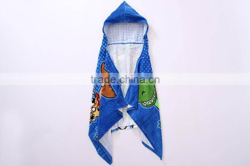 boy customized design/cartoon pattern printing pattern pure cotton infant/baby/kids/children hood towel