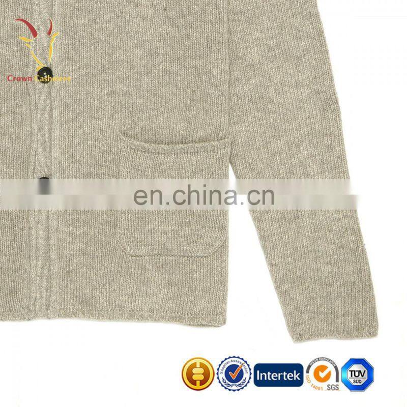 V nek knit cardigan merino wool women with pockets