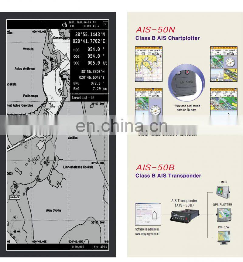 Marine electronics navigation communication SAMYUNG SI-50N 5.6'' AUTOMATIC IDENTIFICATION SYSTEM combo CLASS B AIS chartplotter
