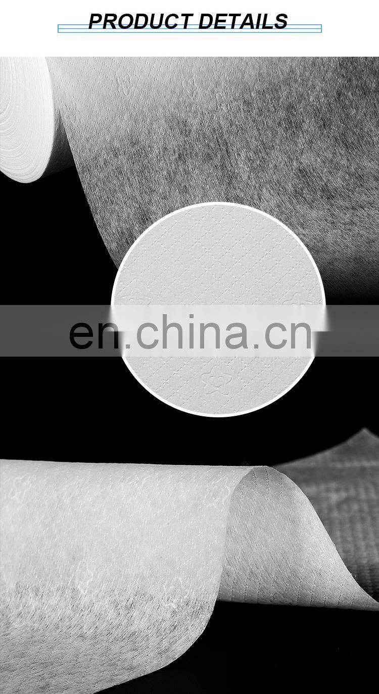 Hot Sell Super Soft Hydrophilic 100% ES Fiber Baby Diaper Nonwoven Fabric Star Smiley Face Embossed Hot Air Non-woven Fabric 24g