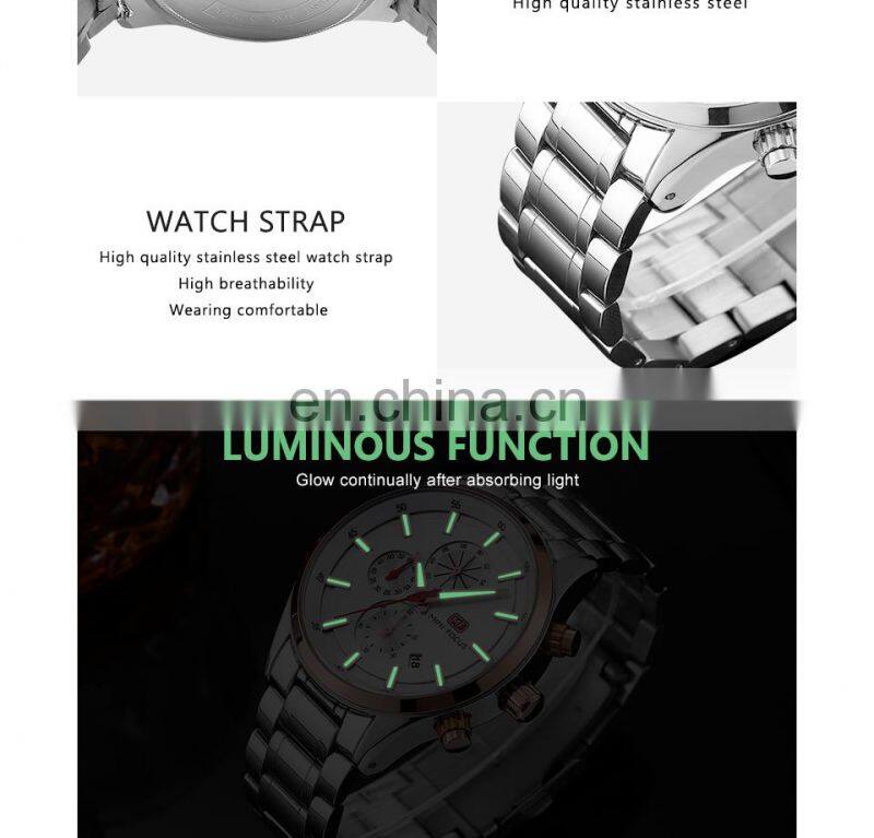 MINI FOCUS MF0081G Luxury Brand Men Watches Stainless Steel Waterproof Quartz Fashion Sport Wristwatches