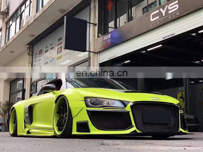 Runde Top Quality Kits For 06-15 Audi R8 V10 Upgrade Regula Design Resin Or Half Carbon Front Bumper Rear Bumper Side Skirts