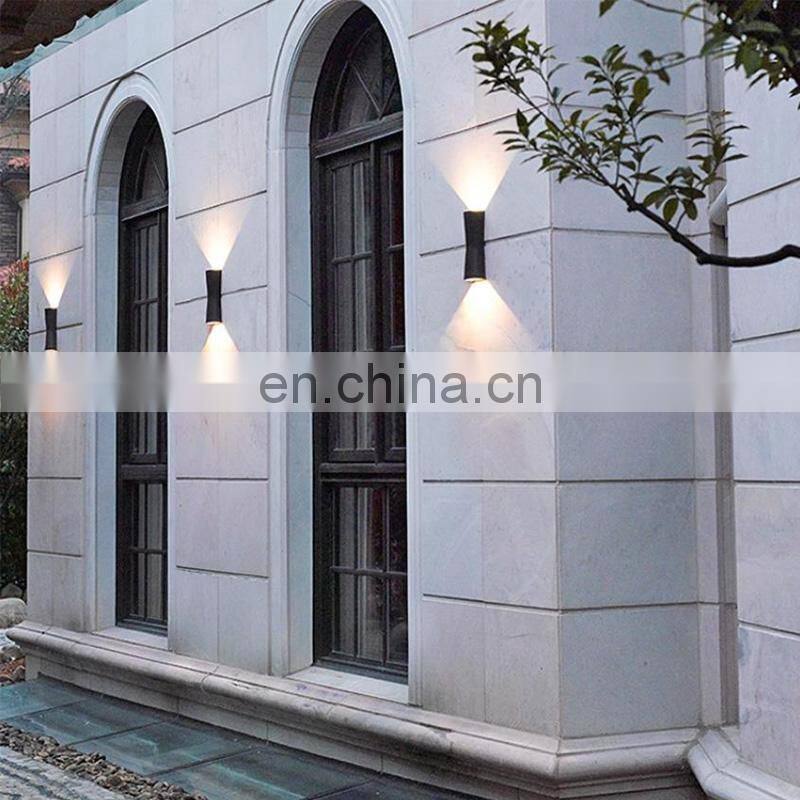 Modern up down wall surfaced double head die-casting aluminum customized color waterproof outdoor wall lamps up down wall light
