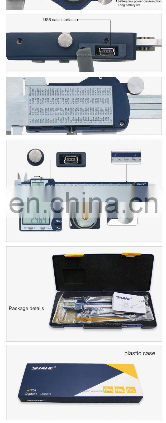 SHAHE 0-300 mm Digital Caliper with Large LCD Screen Vernier Caliper stainless steel Electronic caliper