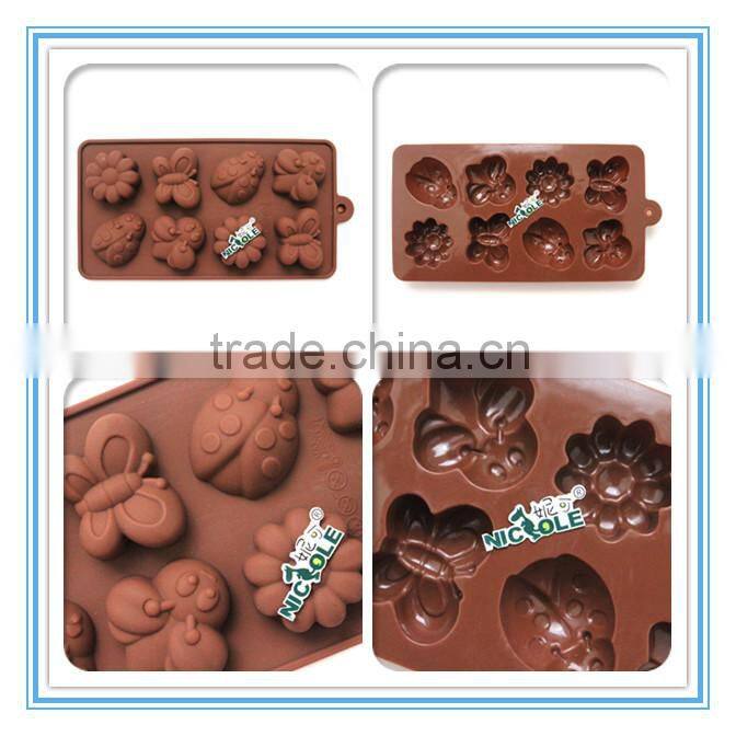 Nicole B0181 3D handmade butterfly and flower shape silicone chocolate baking tool sets