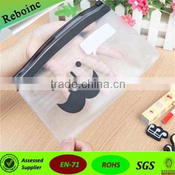 Clear PVC Pencil Packing Bag Plastic Zip Top slider zipper pvc pencil bag for kids