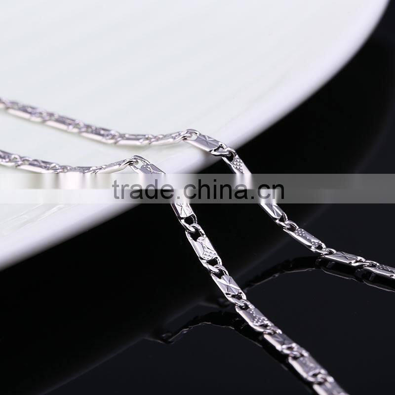 2015 wholesale fashion jewelry rhodium plated cheap short chain necklace