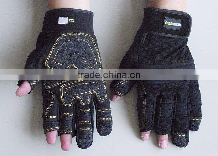 Spandex Back Synthetic Leather Palm safety Protective Mechanic Work Gloves
