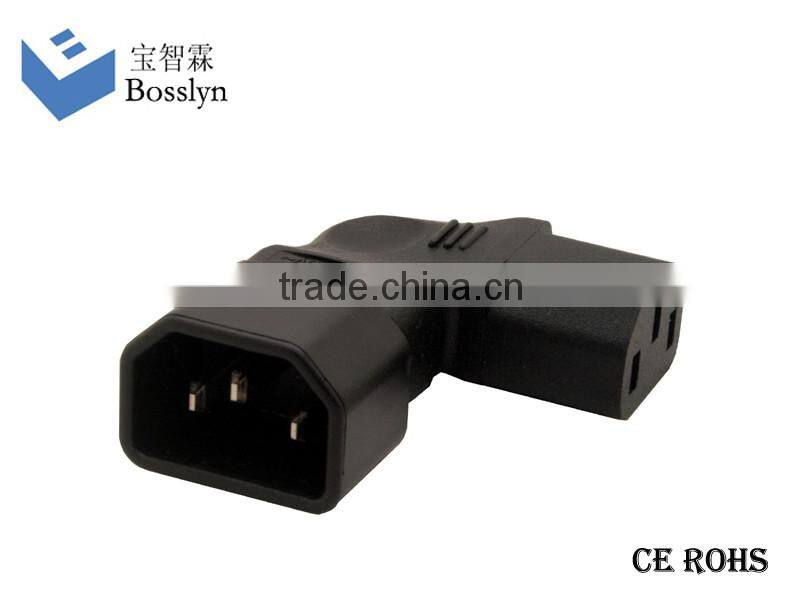 Superior Quality Right Angled IEC Adapter Up Angled IEC 320 C14 to C13 for LCD/LEC TV Wall Mount