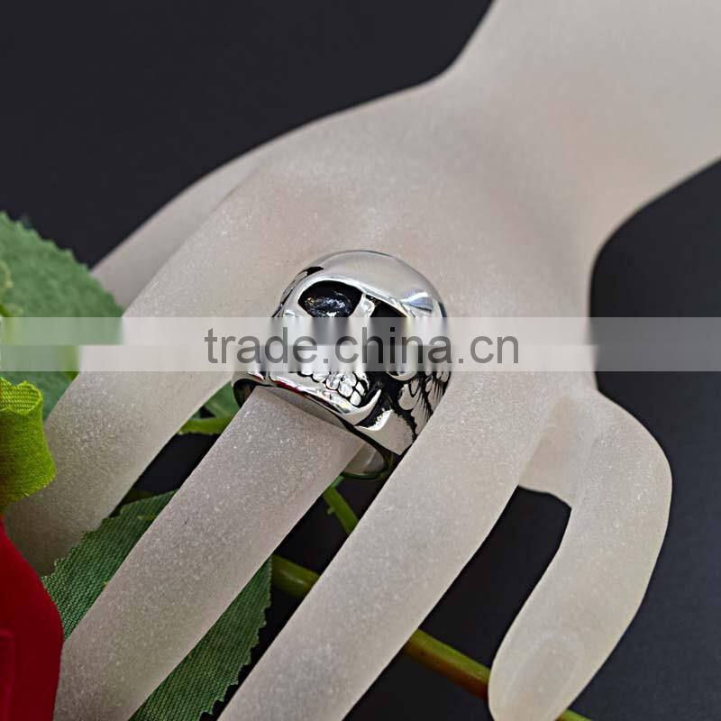 Newest titanium silver 316l stainless steel rings for men skull rings