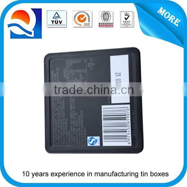 small metal hinged lid tin box for mint packaging