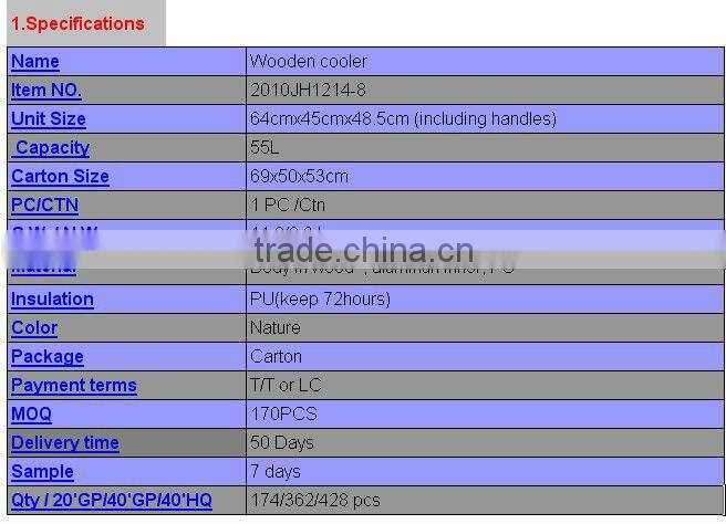Wooden meat display cooler