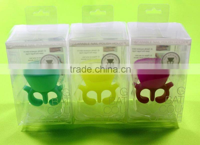 Flexible Durable Wearable Stand Polish Bottle Holder Ring Finger Silicone