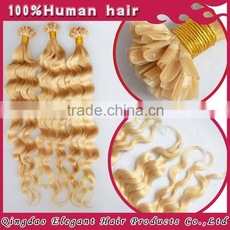 5a grade blonde 1g per strand 100% cheap remy u tip hair extension wholesale