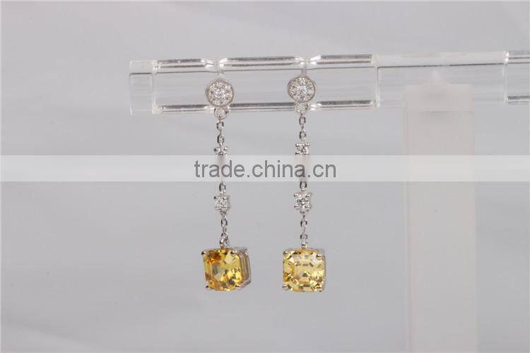 simple design handmade crystal earrings zirconia silver