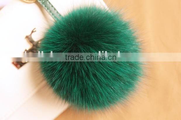Direct Factory Wholesale Multi Colors Girls 100% Real Fox Fur Key Chain