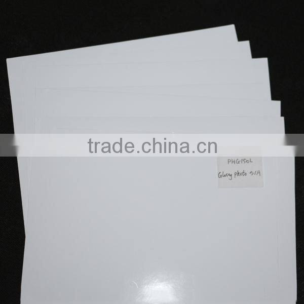 150gsm waterproof adhesive-backed a4 glossy photo paper for dye,pigment ink