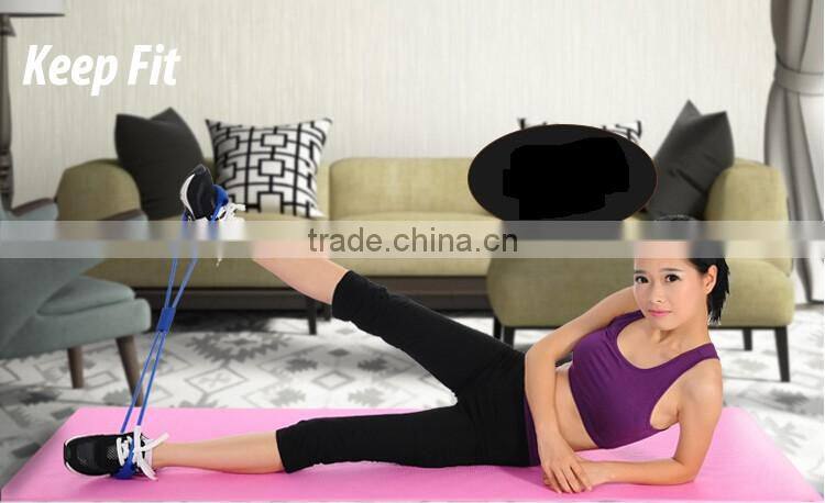 (120504)Resistance Fitness Band Stretch Body Shape Latex Yoga Rope Wall Pulley