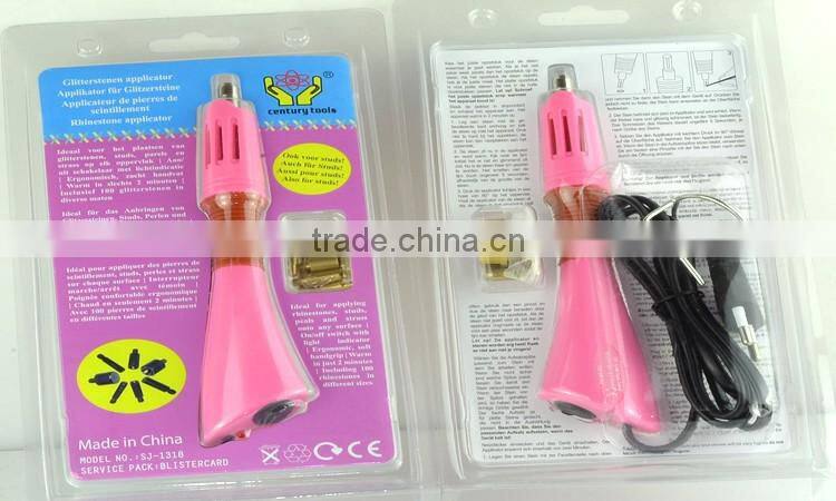 100v-240v pink hot fix wand tool, rhinestone strass wand spot setter