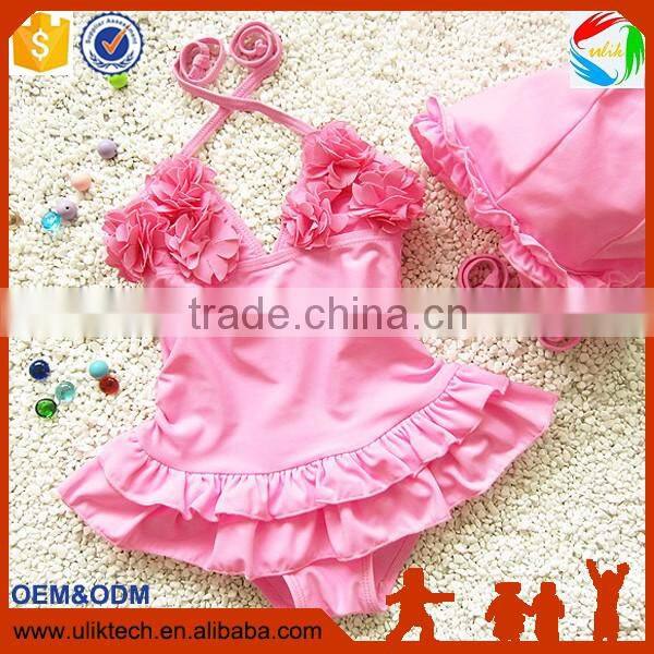 2016 One piece kid swimming suit for summer girl swimwear whoelsale kid bathing suit (S033)
