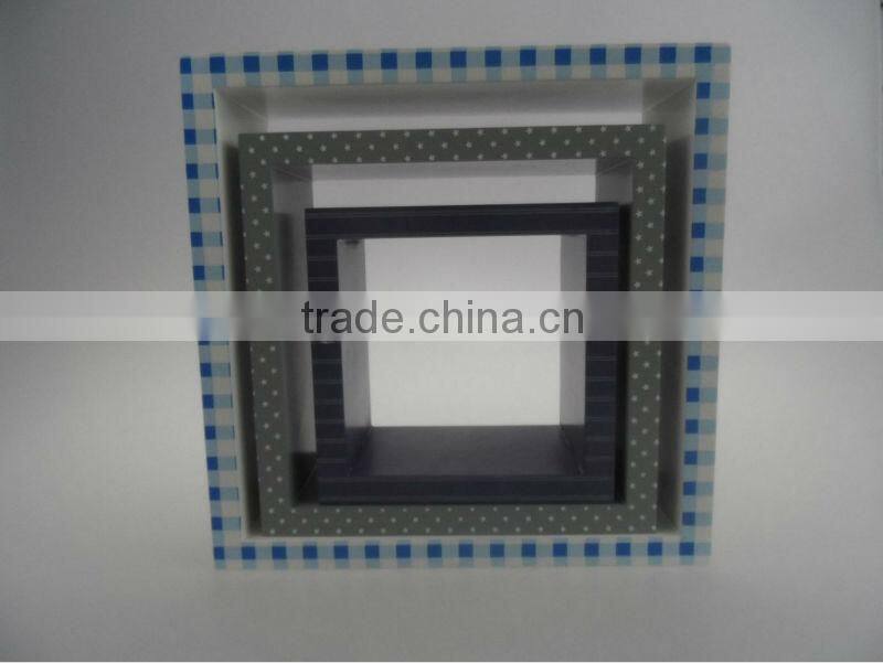 set of 3 MDF colorful wall shelf wall cubes wall cube shelves