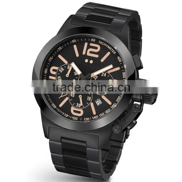 PVD black case 316L stainless steel scratch-resistant 10atm water resistant watches brands