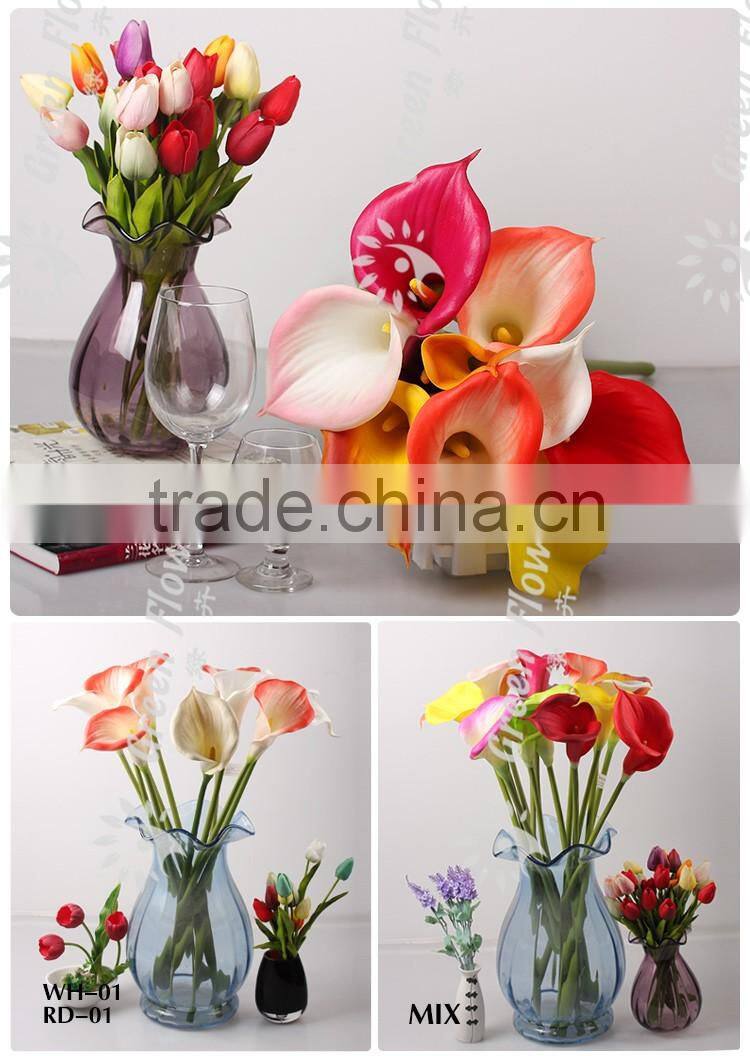 2016 wholesales Real Touch Calla Lily PU latex Artificial Flowers Home Decorative Flowers Wedding Decoration