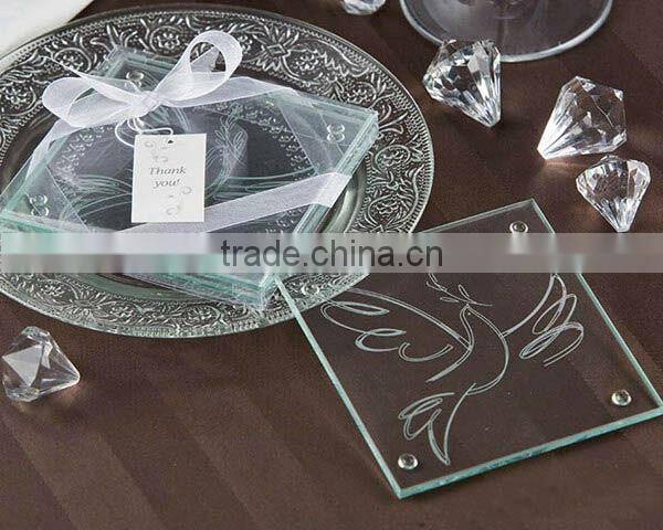 Wedding favors glass coaster