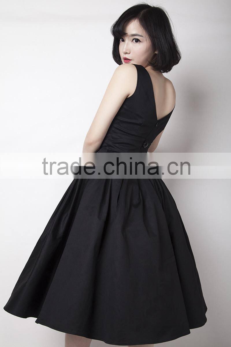 Women's vintage clothing cotton umbrella swing rockabilly dress