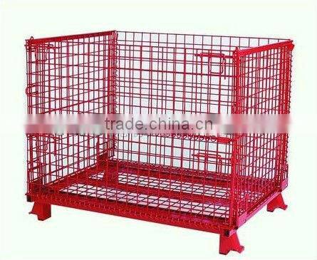 Stackable folding storage rack and galvanized steel Wire Storage Cage / Warehouse Cage
