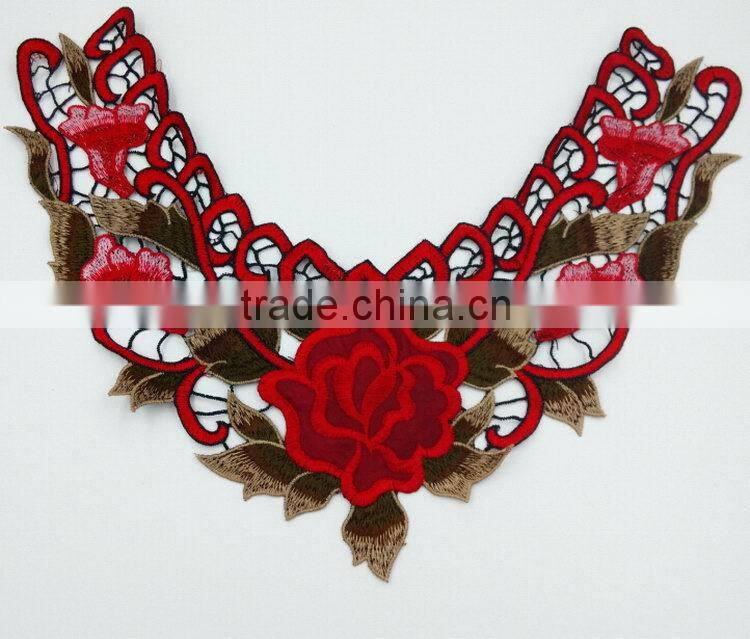 Quality top sell long sleeve high collar lace top