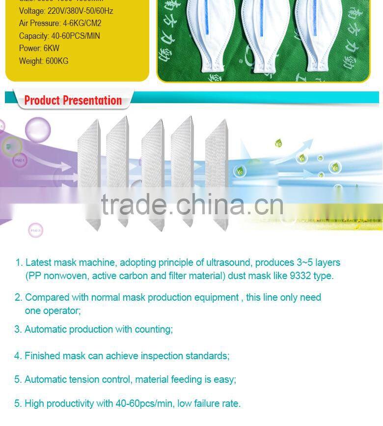 Fish type mask machine PM2.5 face mask making machine