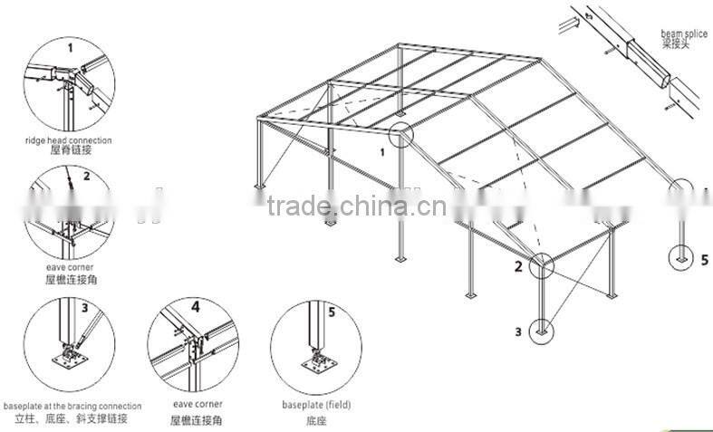 6mx12m manual assembly gazebo tent