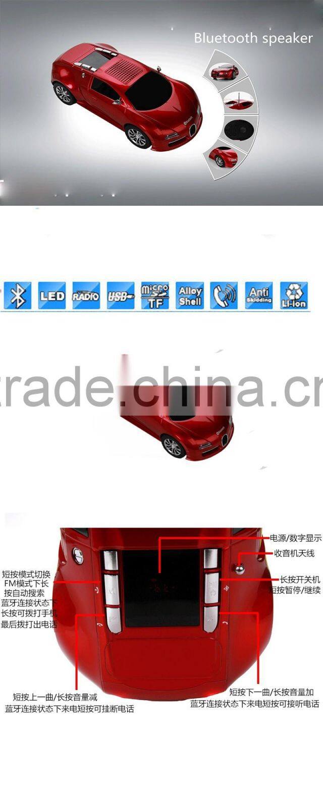 SUPER BASS WIRELESS MINI CAR BLUETOOTH PORTABLE SPEAKERS FOR Huawei XiaoMi