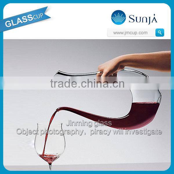 Bohemia crystal wine glass U shape magic wine decanter antique glass wine decanter glass wine decanter with handle