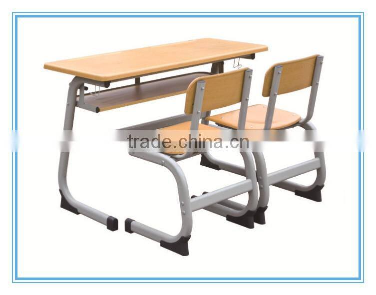 Wooden Werzalit Student Double Desk And Chair Set for primary student TF-8506