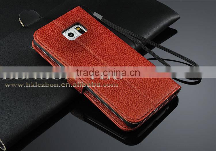For s6 edge leather case, For Samsung Galaxy S6 edge cowhide genuine leather case, For Galaxy S6 leather Case