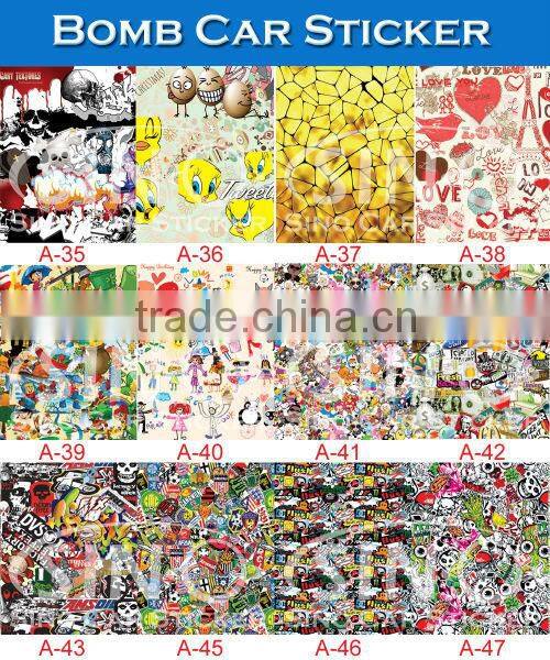 Supreme Car Wrap Design 1.52x30m Sticker Bomb Vehicle Vinyl Wrap