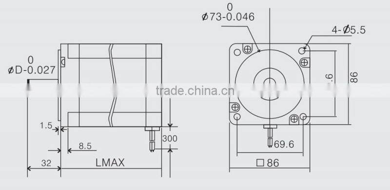 86HS45D leadshine 48 volt 1.8 degree nema 34 stepper motor